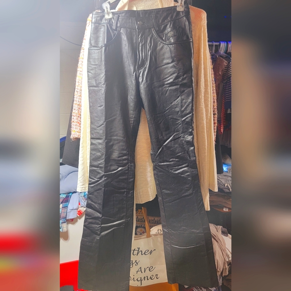 Women's Real Leather Harley Davidson Pants.